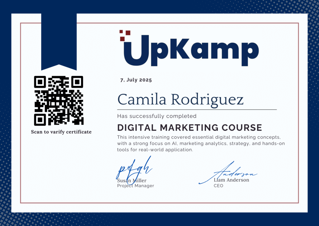 Upkamp Certificate